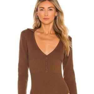 Bardot Collared Bodysuit NWOT